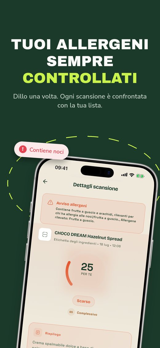 TUOI ALLERGENI SEMPRE CONTROLLATI