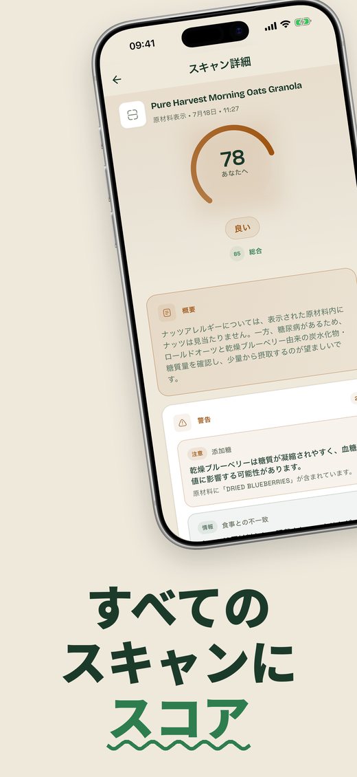 すべての スキャンに スコア